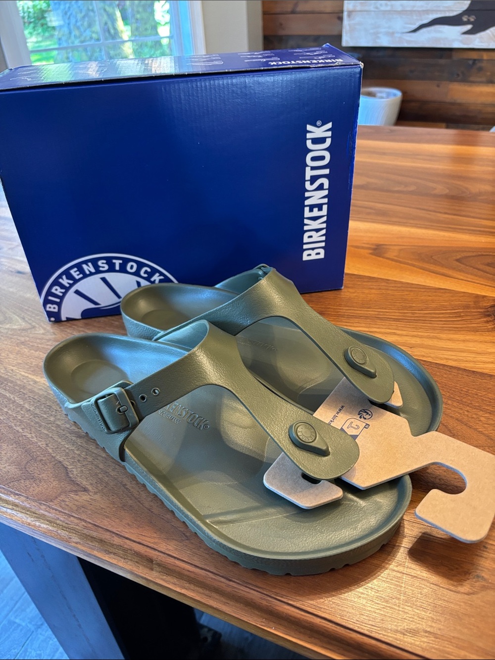 NEW Birkenstock Gizeh Eva Khaki Green Sandals Men Size 12